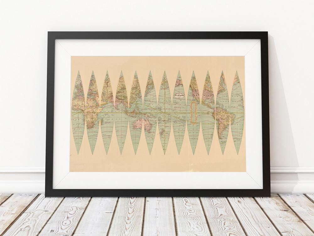 world map wall poster