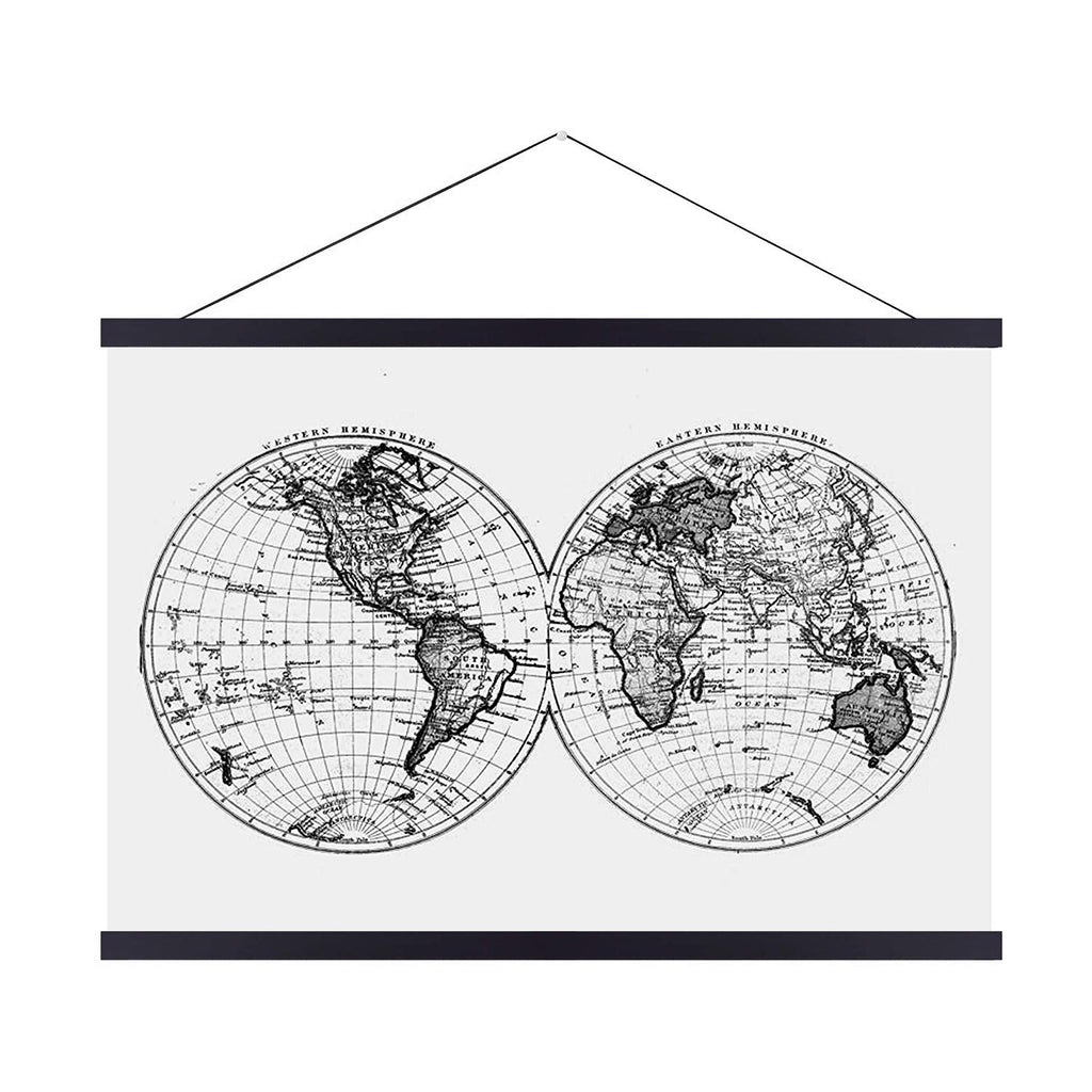 TWO Wooden Hanger Frame 24 Inches Scratch Off Map Frame (Bl Landmass