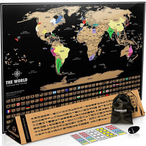 World Scratch Off Map + Scratch Off United States Map - Black Edition