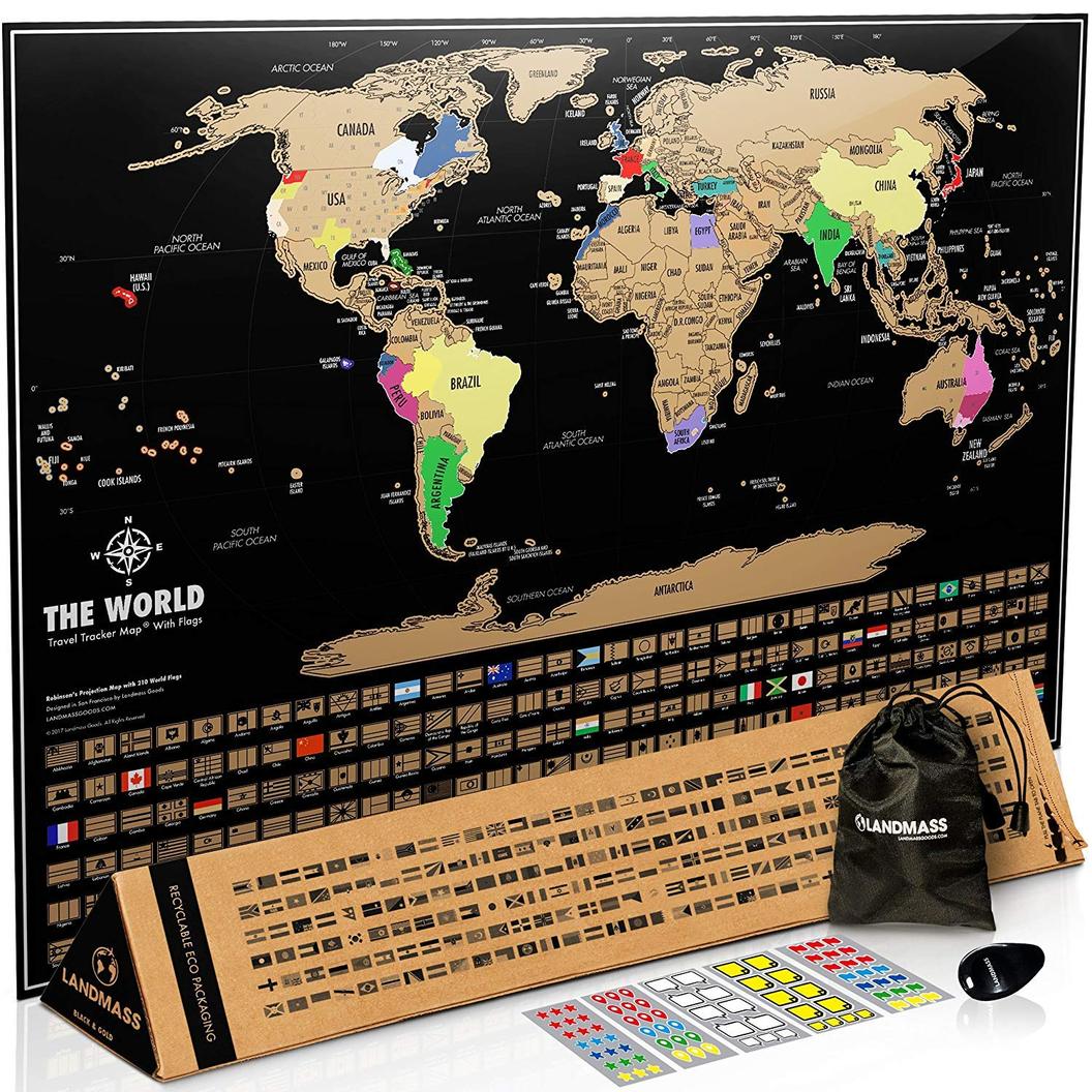 Luckies World Scratch Map Poster - White/Copper