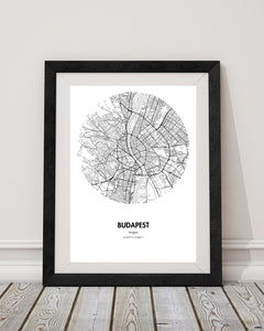 Budapest Map Poster - 18 by 24" City Map Print