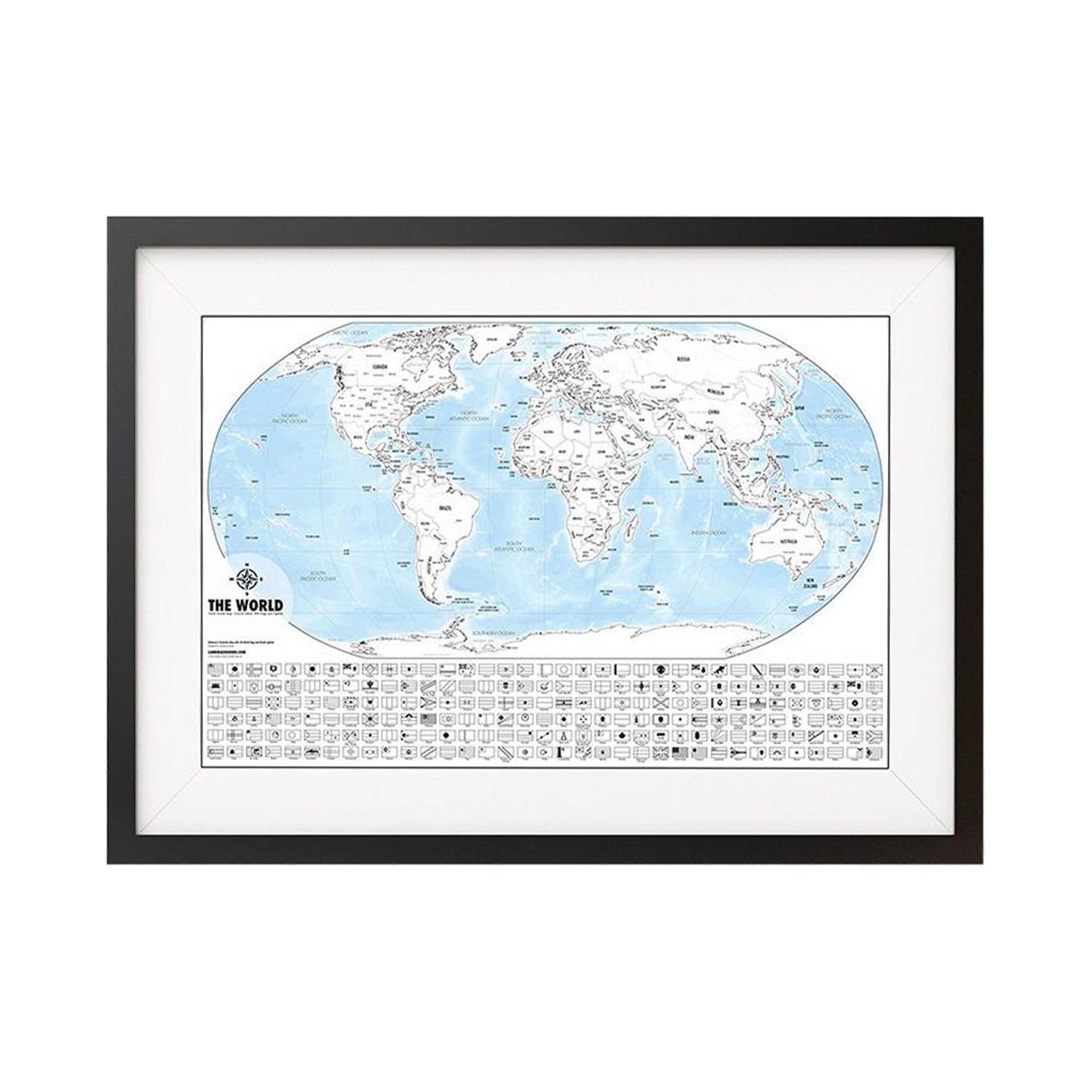 Color-Me World Map Outline Poster- 24 X 36"