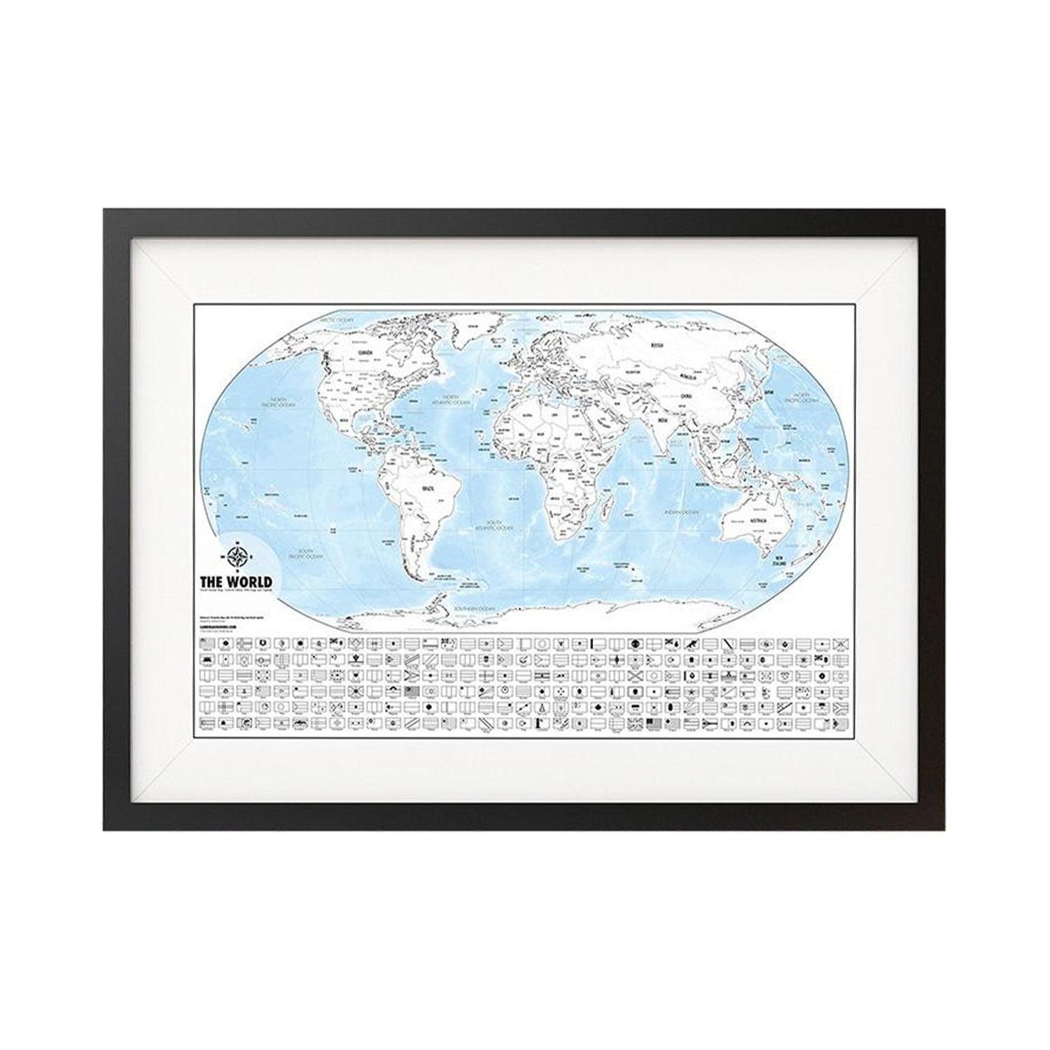 Buy Color-Me World Map Outline Poster - Color In Travel Tracker – Landmass