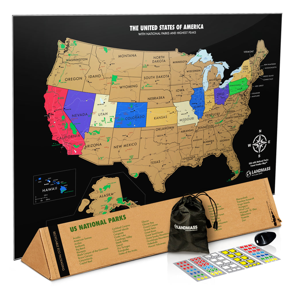 Scratch Off Map Of The United States, Travel Tracker Map Poster – Landmass