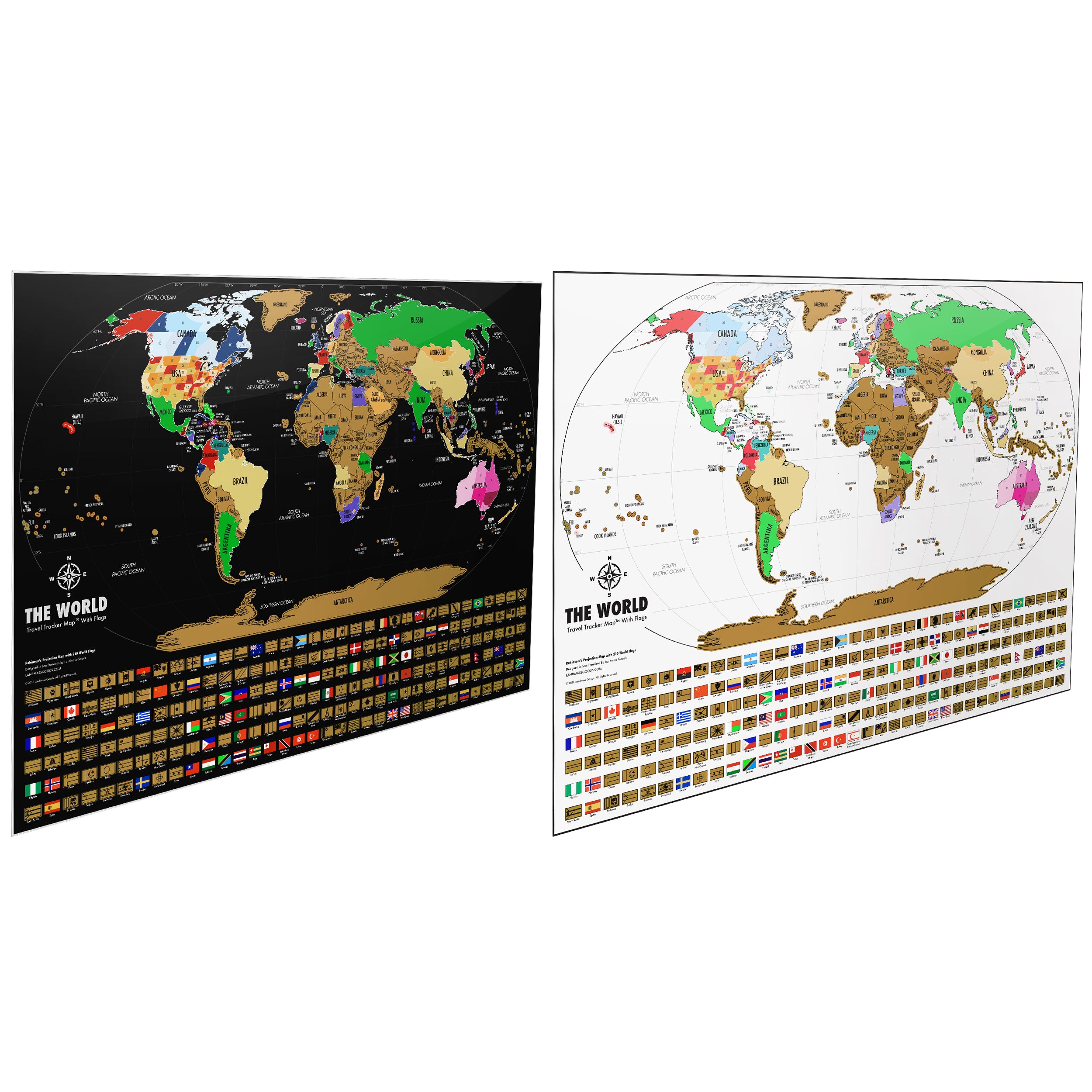Scratch off world map – color black gold – smilemap