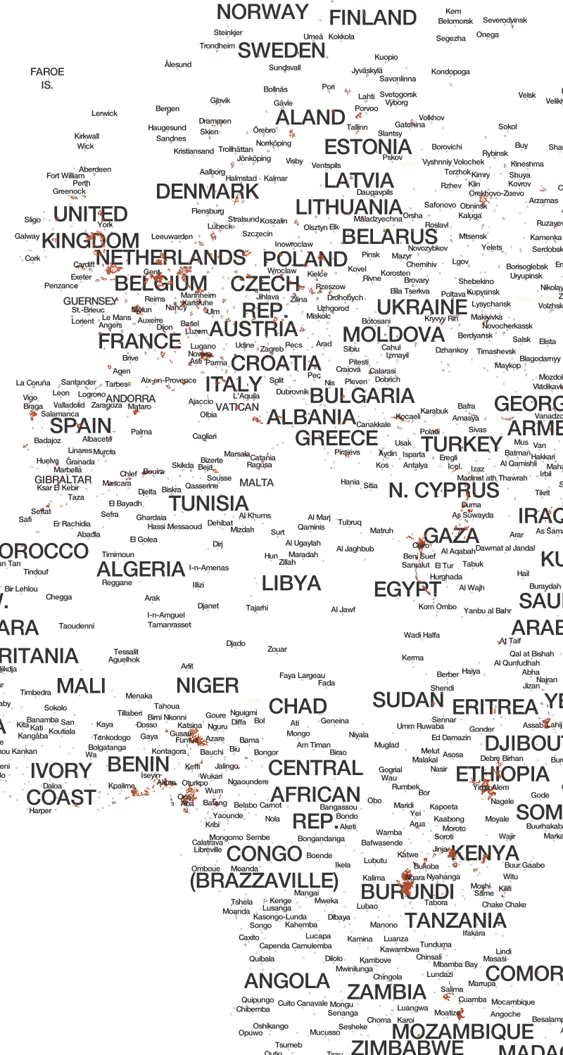typography world map