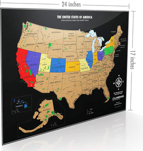 Scratch Off Map of The World with Flags - Deluxe - XL 36x24