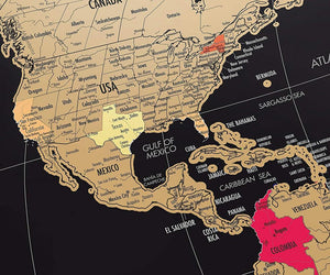 XL Black World Scratch Off Map + Black Scratch Off USA Map – Landmass
