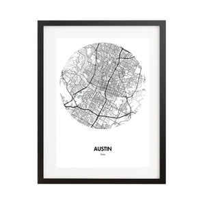 Austin Map Poster - 18 by 24" City Map Print