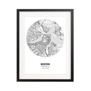 Boston Map Poster - 18 by 24" City Map Print