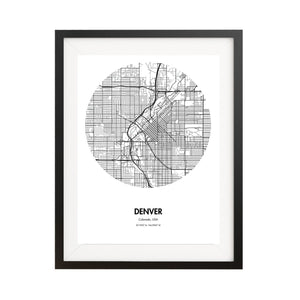 Denver Map Poster - 18 by 24" City Map Print